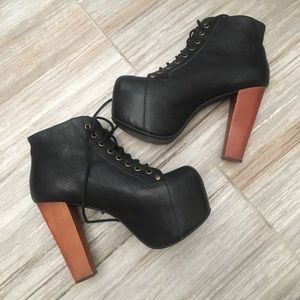 Jeffrey Campbell Black Leather Lita Size 8